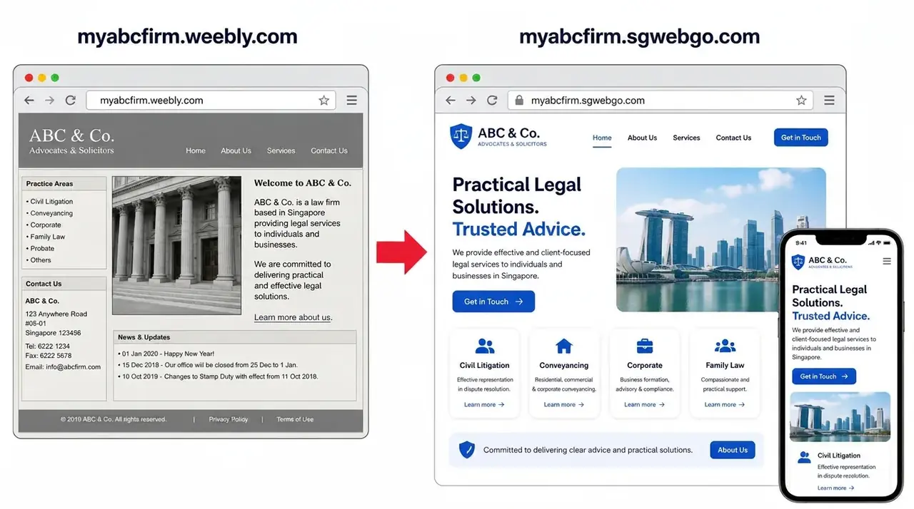 myabcfirm.weebly.com migrated to myabcfirm.sgwebgo.com — same site name, modern design